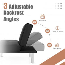 Load image into Gallery viewer, Single Sofa Lounge Chair with Metal Legs and Adjustable Backrest-Black