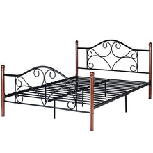 Load image into Gallery viewer, Queen Size Steel Bed Frame with Stable Platform and Metal Slats-Black