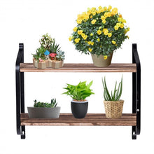 Load image into Gallery viewer, 2-Tier Rustic Wall Mounted Floating Shelf Multi-purpose Storage