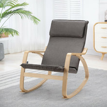 Load image into Gallery viewer, Modern Bentwood Rocking Chair Fabric Upholstered Relax Rocker Lounge Chair-Gray