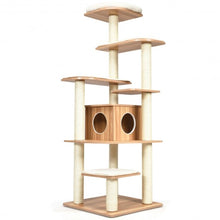 Load image into Gallery viewer, Wood Multi-Layer Platform Cat Tree with Scratch Resistant Rope