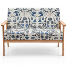 Load image into Gallery viewer, Modern Fabric Loveseat Sofa Couch Upholstered 2-Seat Armchair-Dark Blue