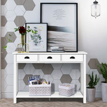 Load image into Gallery viewer, 47" Entryway Hall Table Side Desk Accent Table with Drawers Shelf