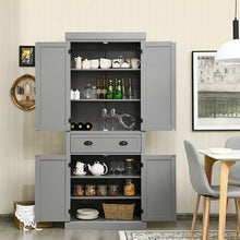 Load image into Gallery viewer, Cupboard Freestanding Kitchen Cabinet w/ Adjustable Shelves-Gray