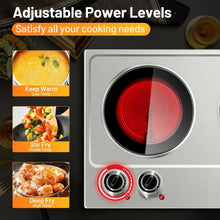 Load image into Gallery viewer, 1800W Stainless Steel Infrared Cooktop w/Non-slipping Feet & Adjustable Temp