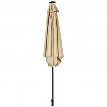 Load image into Gallery viewer, 9' Solar LED Lighted Patio Market Umbrella Tilt Adjustment Crank Lift -Beige