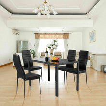 Load image into Gallery viewer, 5 pcs Metal Frame and Glass Tabletop Dining Set