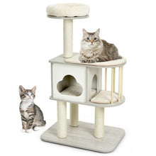Load image into Gallery viewer, 46 Inch Wooden Cat Activity Tree with Platform and Cushionsfor for Cats and Kittens