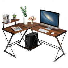 Load image into Gallery viewer, L-Shaped Desk Reversible Corner Computer Desk with Movable Shelf & CPU Stand-Wal