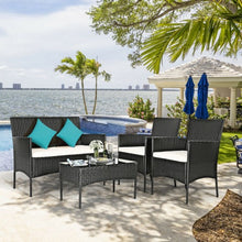 Load image into Gallery viewer, 4 Pcs Patio Rattan Cushioned Sofa Furniture Set