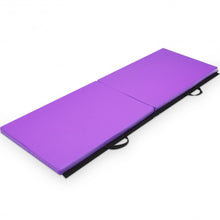 Load image into Gallery viewer, 6� x 24" x 1.5'' Thick Two Folding Panel Gymnastics Mat-Purple