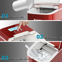 Load image into Gallery viewer, 26 lbs Countertop LCD Display Ice Maker with Ice Scoop-Red