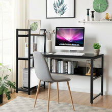 Load image into Gallery viewer, 59" Computer Desk Home Office Workstation 4-Tier Storage Shelves-Black