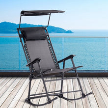 Load image into Gallery viewer, Zero Gravity Folding Rocking Chair Rocker Porch-Black