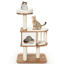 Load image into Gallery viewer, 46" Wooden Cat Activity Tree with Platform and Cushions