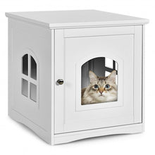 Load image into Gallery viewer, Side Table Nightstand Decorative Cat House-White