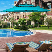 Load image into Gallery viewer, 10' 3 Tier Patio Umbrella Aluminum Sunshade Shelter Double Vented-Turquoise