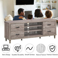 Load image into Gallery viewer, 65" TV Stand with Storage Shelves & 4 Drawers