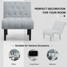 Load image into Gallery viewer, Upholstered Tufted Lounge Chair with Wood Leg-Light Gray
