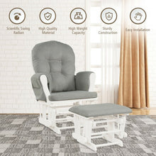 Load image into Gallery viewer, Baby Nursery Relax Rocker Rocking Chair Glider & Ottoman Set-Light Gray