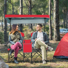Load image into Gallery viewer, Portable Folding Camping Canopy Chairs w/ Cup Holder-Red