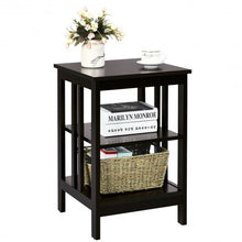 Load image into Gallery viewer, 3-tier Side Table Nightstand with Stable Structure-Espresso