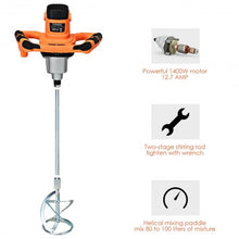 Load image into Gallery viewer, 1400W Electric Concrete Cement Mixer Handheld Plaster