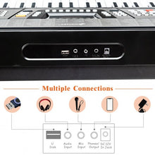 Load image into Gallery viewer, 61 Key Electronic Keyboard Piano Set with Stand Bench Headphones