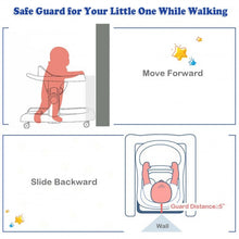 Load image into Gallery viewer, 2-in-1 Foldable Baby Walker with Adjustable Heights-Blue