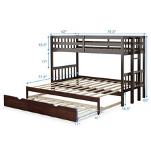Load image into Gallery viewer, Twin Pull-Out Bunk Bed with Trundle Wooden Ladder-Espresso