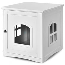 Load image into Gallery viewer, Side Table Nightstand Decorative Cat House-White