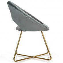 Load image into Gallery viewer, Modern Accent Velvet Dining Arm Chair w/ Golden Metal Legs and Soft Cushion-Gray