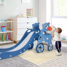 Load image into Gallery viewer, 4 in 1 Foldable Baby Slide Toddler Climber Slide PlaySet with Ball-Blue