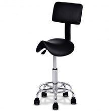 Load image into Gallery viewer, Adjustable Saddle Salon Rolling Massage Chair w/ Backrest-Black