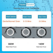 Load image into Gallery viewer, Portable Semi-automatic Washing Machine with Built-in Drain Pump-Gray