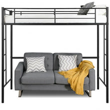 Load image into Gallery viewer, Metal Twin Loft Ladder Beds-Black