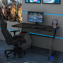 Load image into Gallery viewer, Z Shape Gaming Desk w/ LED Lights