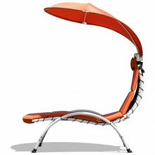 Load image into Gallery viewer, Patio Hanging Swing Hammock Chaise Lounger Chair with Canopy-Orange
