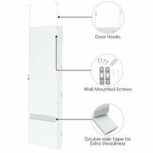 Load image into Gallery viewer, Wall Mounted Lockable Mirror Jewelry Cabinet with LED Light