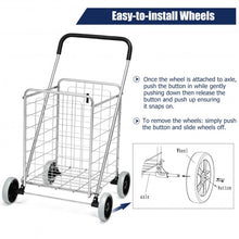 Load image into Gallery viewer, Portable Folding Shopping Cart Utility for Grocery Laundry-Silver