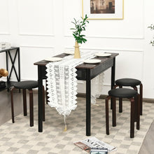 Load image into Gallery viewer, Set of 4 Bentwood Round Stool Stackable Dining Chair with Padded Seat -Black