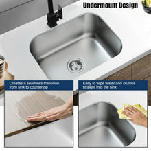Load image into Gallery viewer, 23� Stainless Steel Single Bowl Kitchen Sink Basin