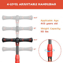 Load image into Gallery viewer, Adjustable Height Folding Aluminum Kids Kick Scooter-Black