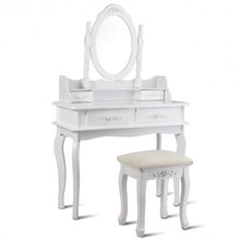 Load image into Gallery viewer, Mirror Jewelry Storage Makeup Dressing Table Vanity Set