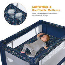 Load image into Gallery viewer, Portable Baby Playpen with Mattress Foldable Design-Blue