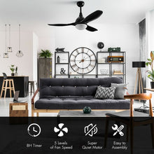 Load image into Gallery viewer, Modern 48" Ceiling Fan with Dimmable LED Light &Remote Control Reversible Blades