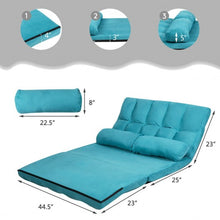 Load image into Gallery viewer, Foldable Floor 6-Position Adjustable Lounge Couch-Blue