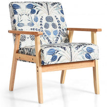 Load image into Gallery viewer, Modern Accent Armchair Fabric Lounge Chair with Rubber Wood Leg-Blue