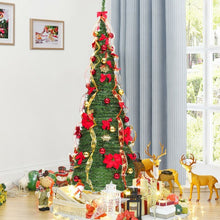 Load image into Gallery viewer, 6 Ft Pre-lit Spruce Christmas Tree with Light and Ribbon