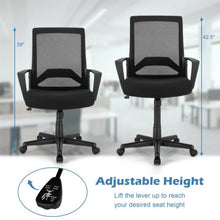 Load image into Gallery viewer, Height Adjustable Mid Back Task Chair Mesh Office Chair with Lumbar Support